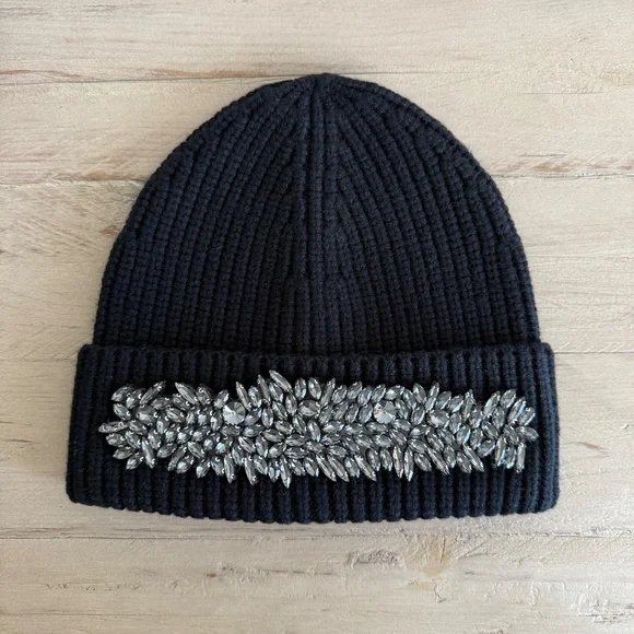 Anthropologie Embellished Rhinestone Beanie Anthropologie Embellished Beanie In Creme Pearl - 52% Off  main image 2